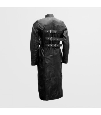 Men Fetish Gothic Long Leather Coat | Bondage Industrial Full-Length Trench